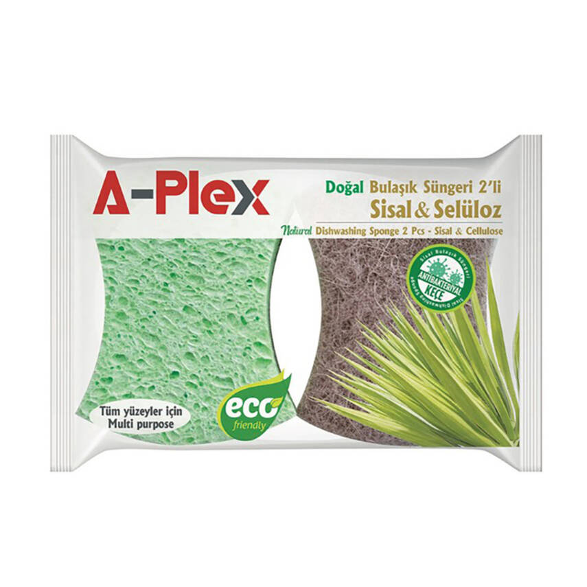 A-plex Sisal + Selüloz Bulaşık Süngeri 2'li - 1