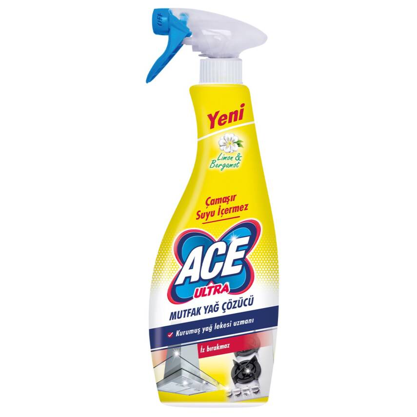 Ace Çamaşır Susuz Yağ Çözücü Sprey Mutfak 700Ml - 1