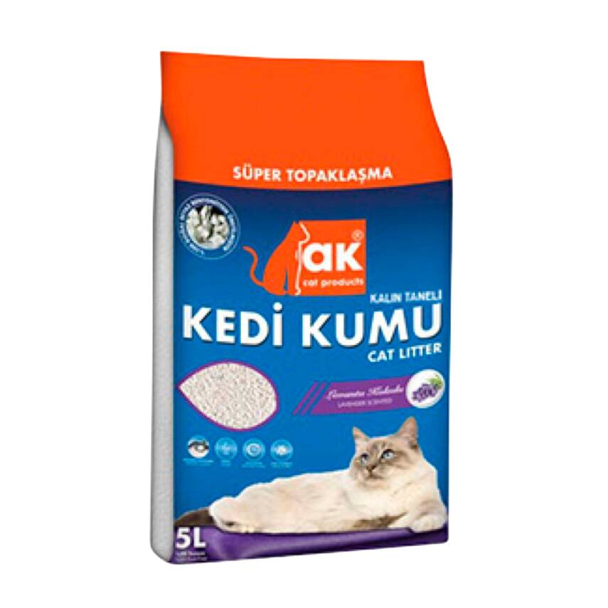 Ak Kedi Kumu Lavanta Kokulu Kalın Taneli 5 L - 1