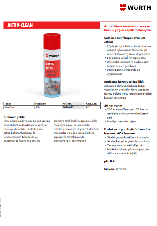 Aktif Temizleme Köpüğü 500ML - 2