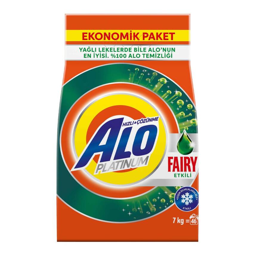 Alo Platinum 7 Kg Fairy Etkili Beyazlar Aquapudra Toz Deterjan - 1