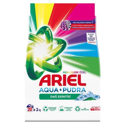 Ariel Dağ Esintisi Renkliler Toz Çamaşır Deterjanı 3 Kg 20 Yıkama - Ariel