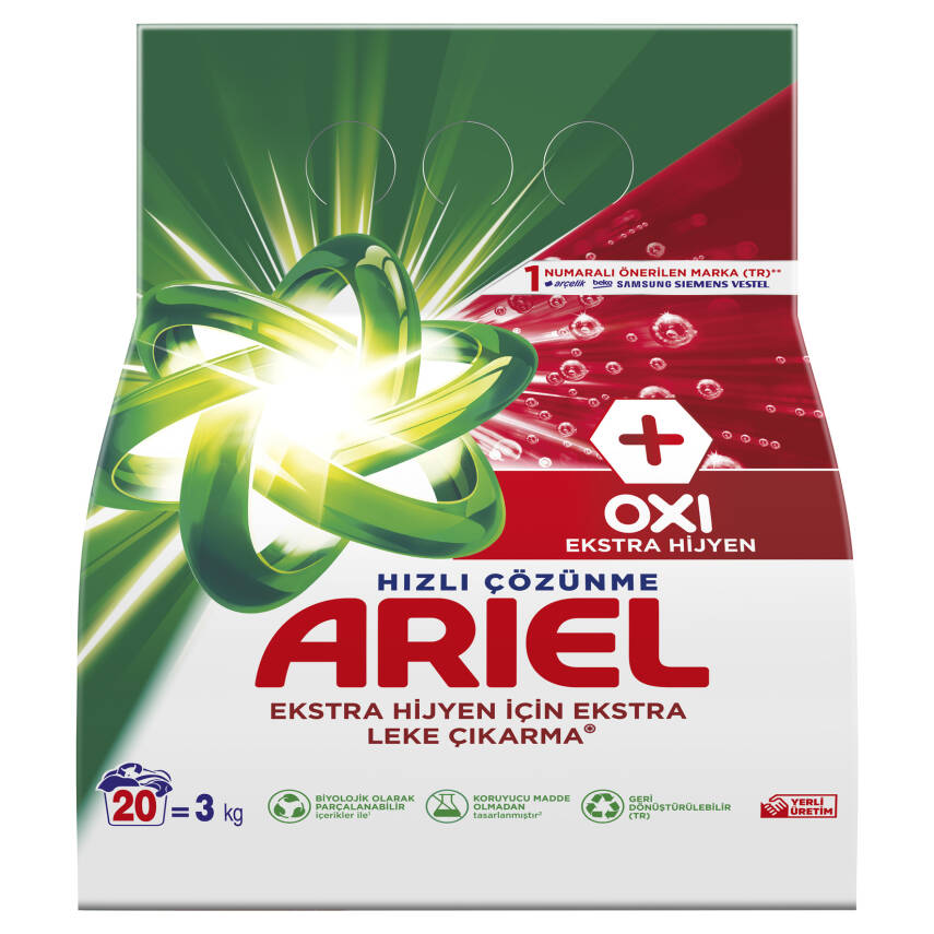 Ariel Oxi Ekstra Hijyen 3Kg 20 Yıkama - 1