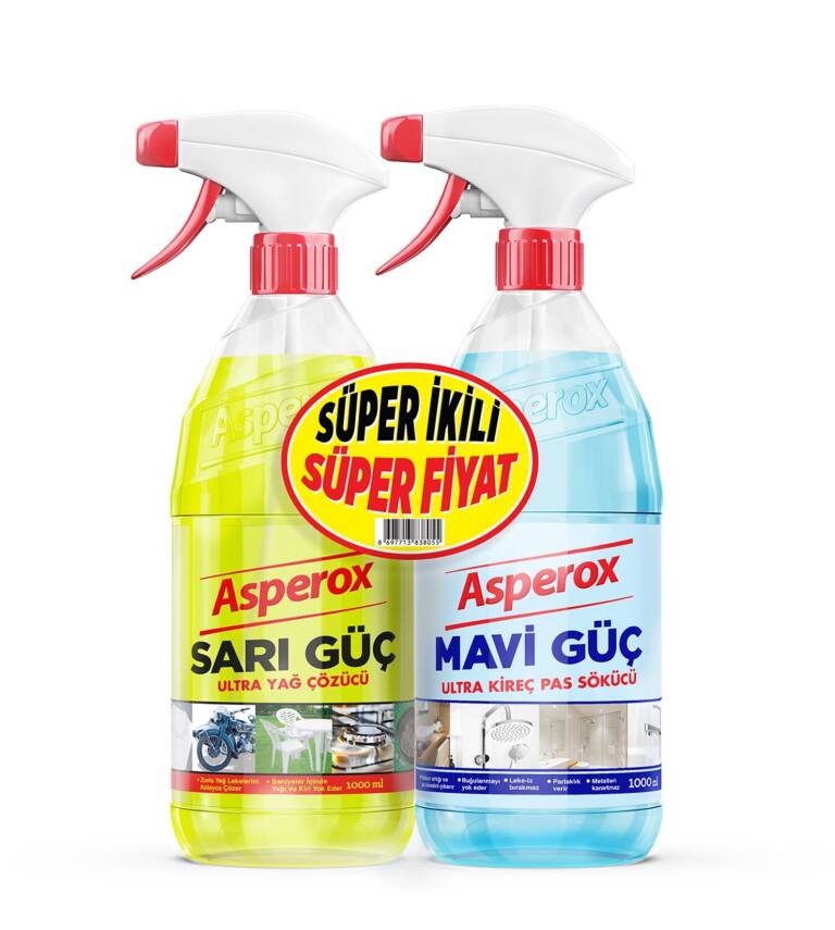Asperox Sarı+Mavi Güç Sprey 1+1 L - 1