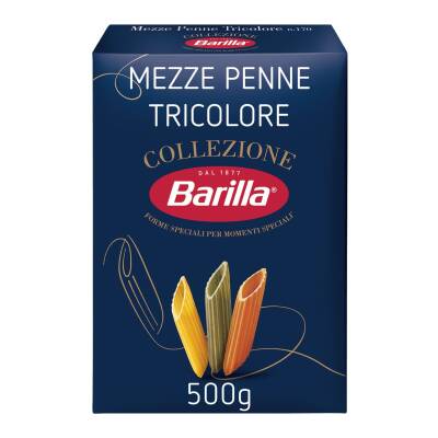 Barilla Mezze Penne Tricolore (Üç Renkli Kalem) Makarna 500 G - Barilla