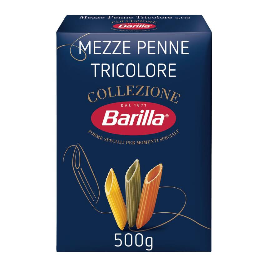 Barilla Mezze Penne Tricolore (Üç Renkli Kalem) Makarna 500 G - 1