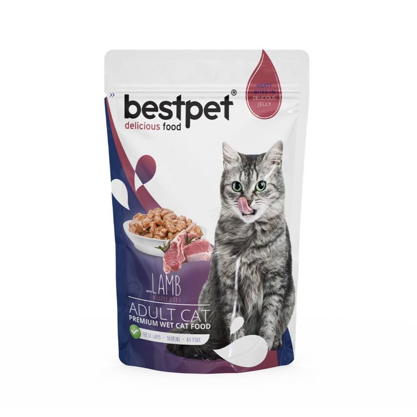 Bestpet Kuzu Etli Yaş Yetişkin Kedi Maması 85 G - 1