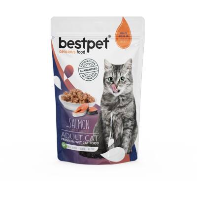 Bestpet Premium Somonlu Kedi Pounch 85 G - Bestpet