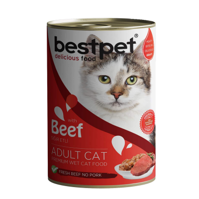 Bestpet Sığır Etli Yetişkin Kedi Konserve 400 G - Bestpet