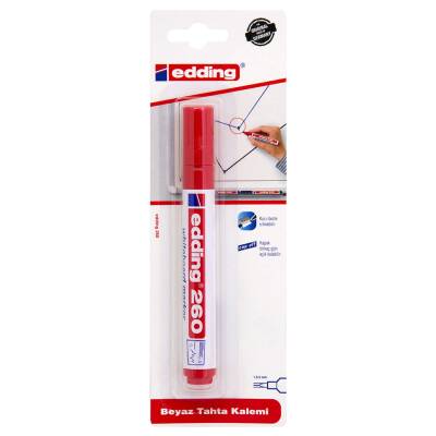 Beyaz Yazı Tahtası Kalemi Tekli Kırmızı - Edding