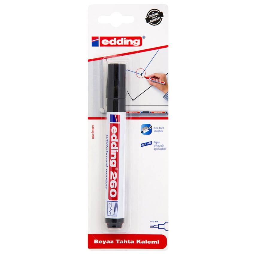 Beyaz Yazı Tahtası Kalemi Tekli Siyah - 1