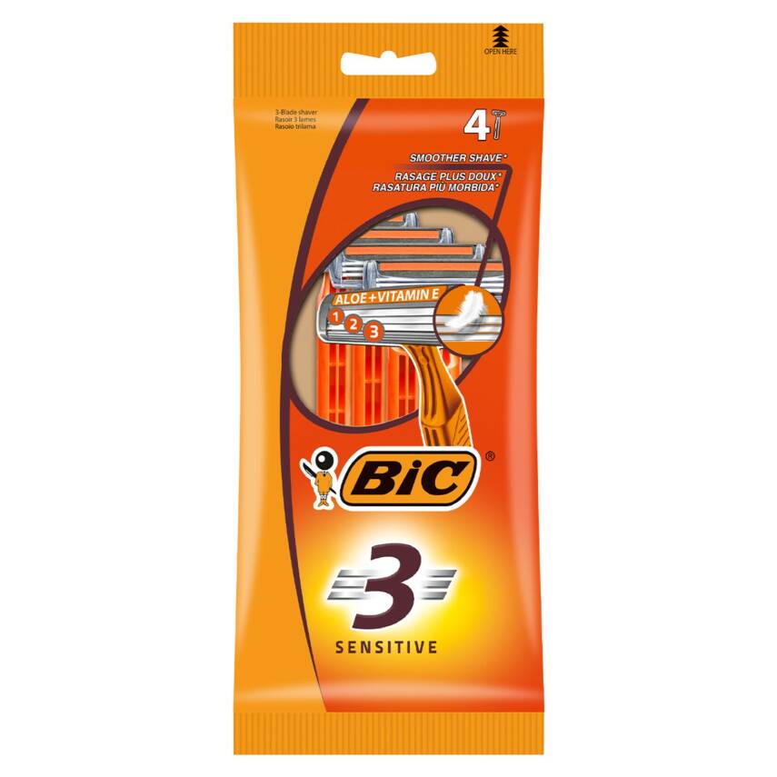BIC 3 Sensitive Tıraş Bıçağı 4'lü Poşet (3 Bıçak) - 1