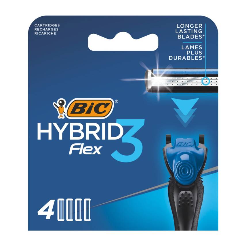 BIC Hybrid 3 Flex Tıraş Bıçağı Yedek Kartuşu 4'lü - 1