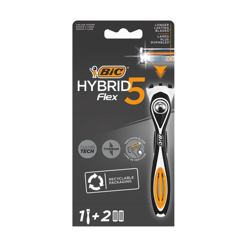 BIC Hybrid 5 Flex Sistem Tıraş Bıçağı 1 Sap + Yedek Kartuş - 1