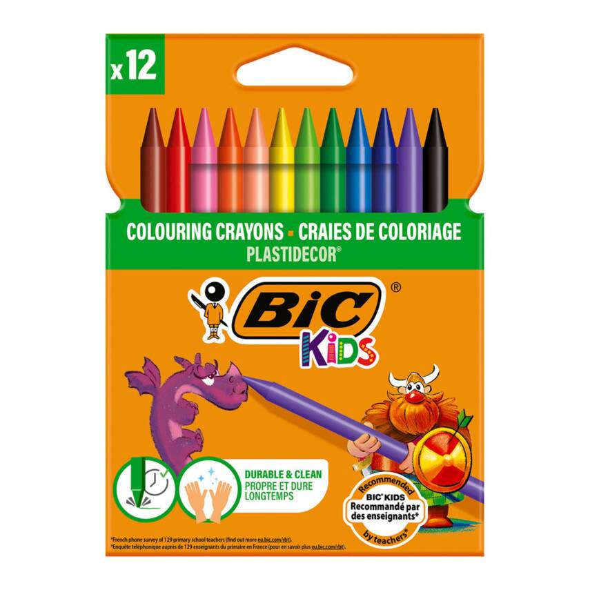 BIC Kids Plastidecor Elleri Boyamayan Pastel Boya 12'li - 1