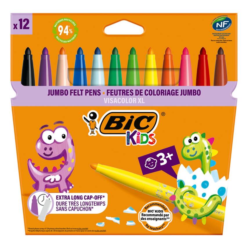 Bic Kids Visa Jumbo Keçeli Boya Kalemi 12'li - 1