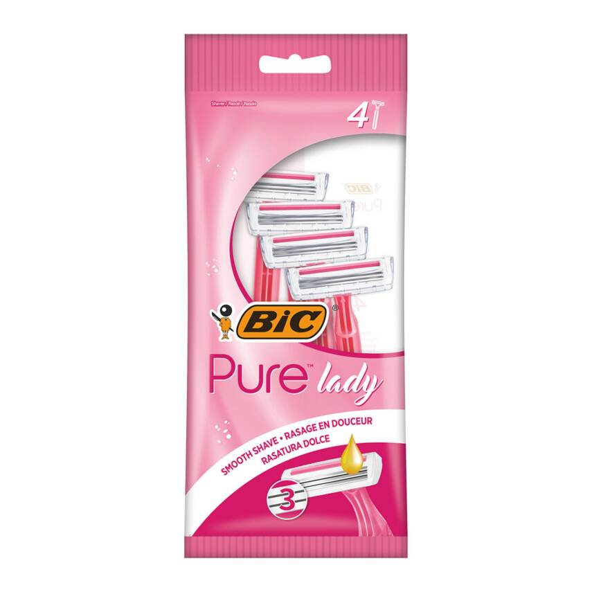 Bic Pure 3 Lady 3 Bıçaklı Kadın Tıraş Bıçağı 4'lü - 1