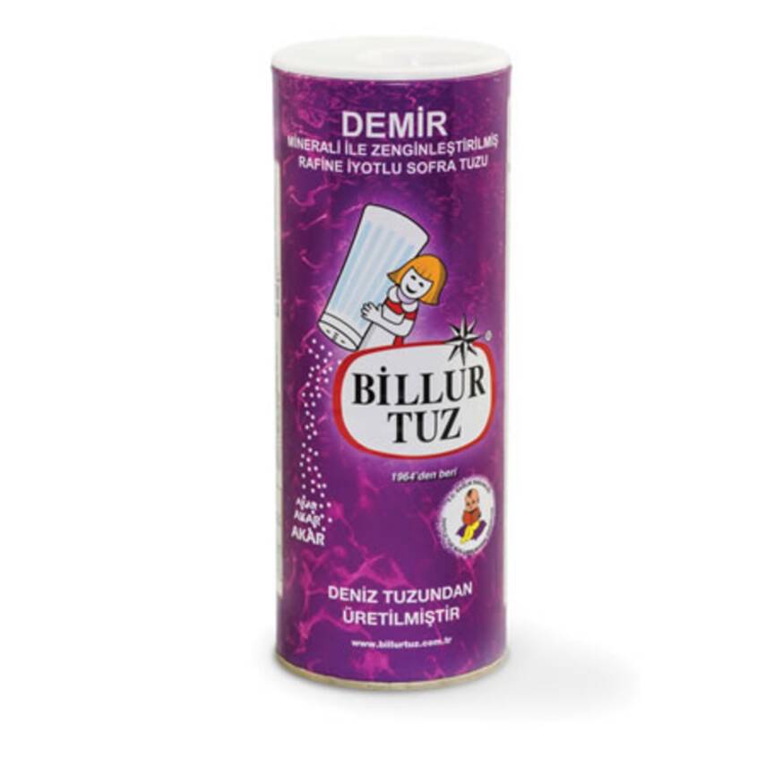 Billur Tuz Demir Mineralli Rafine İyotlu Sofra Tuzu 500 G - 1