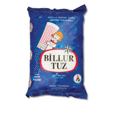 Billur Tuz Rafine İyotlu Sofra Tuzu 1,5 Kg - Billur