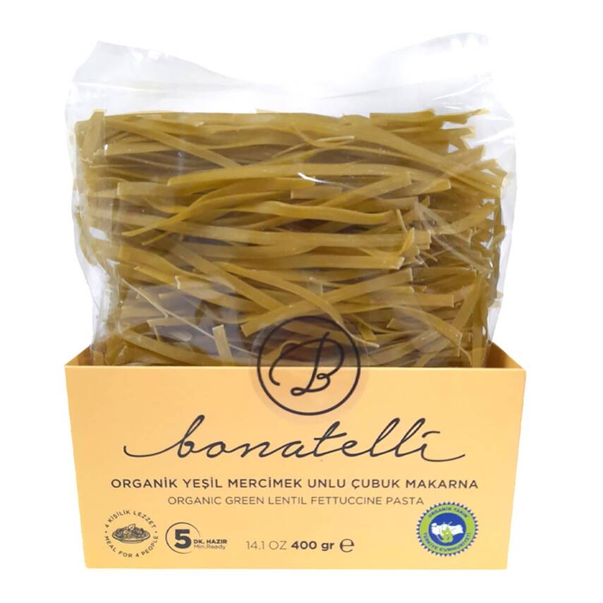 Bonatelli Organik Yeşil Mercimek Çubuk Makarna 400G - 1