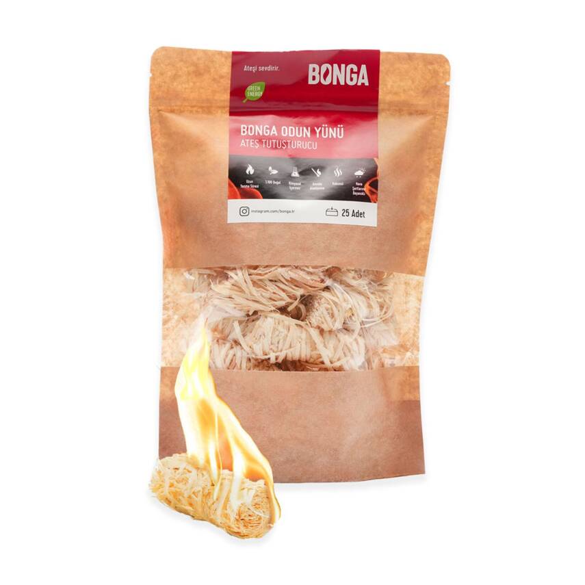 Bonga Odun Yünü Tutuşturucu 25 Adet / 350 G - 1