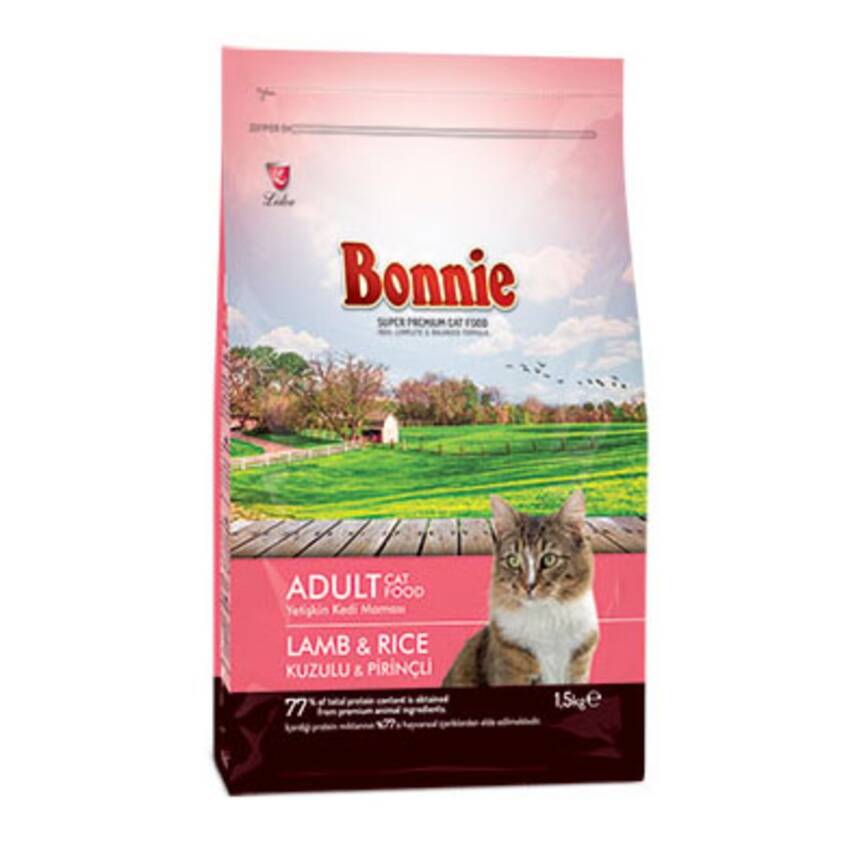 Bonnie Adult Kedi Maması Kuzu Etli Pirinçli 1,5kg - 1