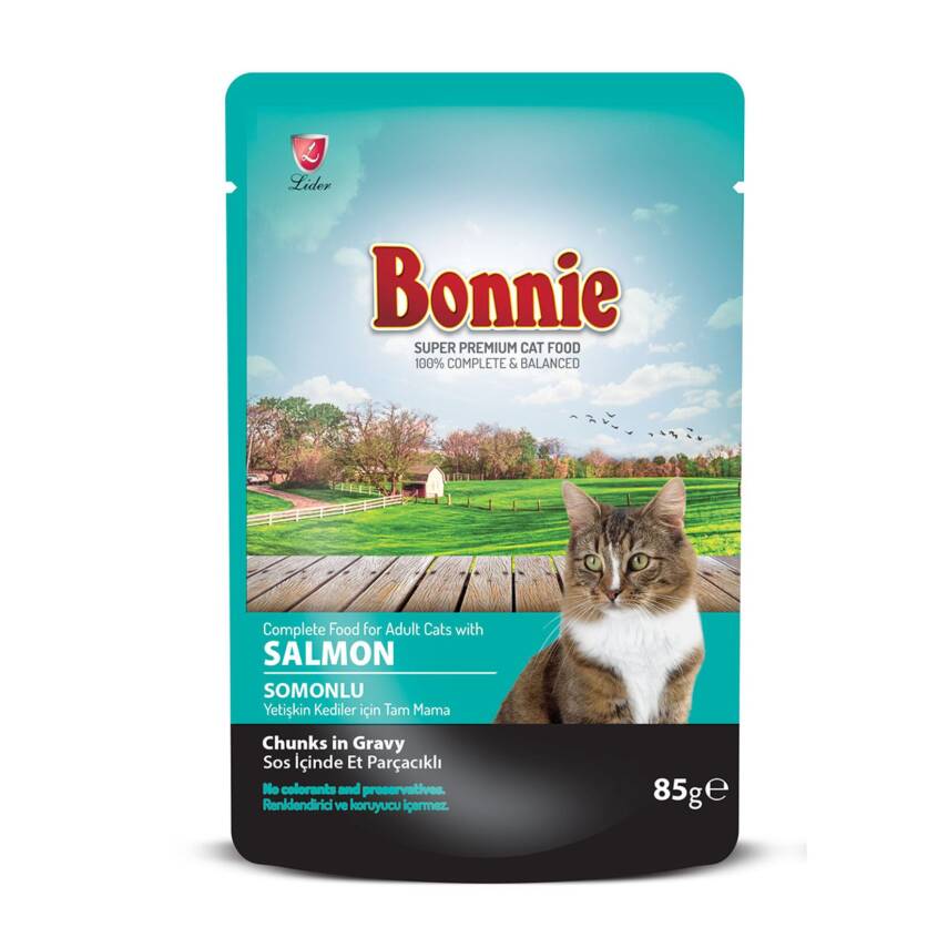 Bonnie Kedi Pouch Somonlu Sos İçinde Et Parçacıklı 85 G - 1