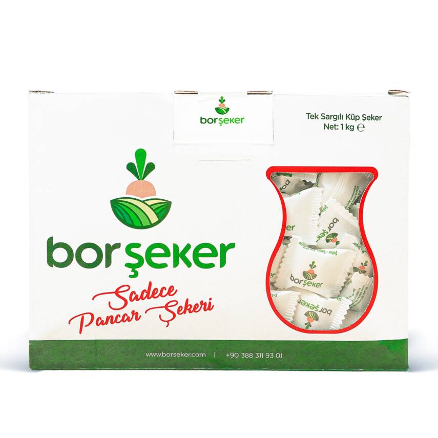 Bor Şeker Tekli Sargılı Küp Şeker 1 Kg - 1