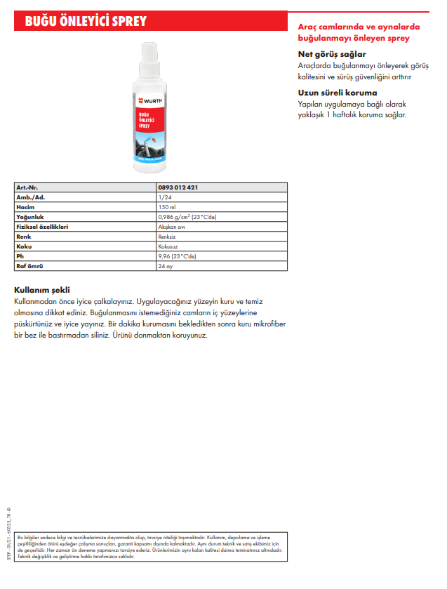 Buğu Önleyici Sprey 150 ML - 2