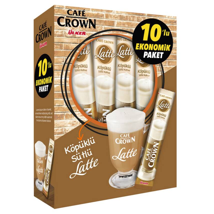 Cafe Crown Latte Kahve Paket 10 x 17 G - 1