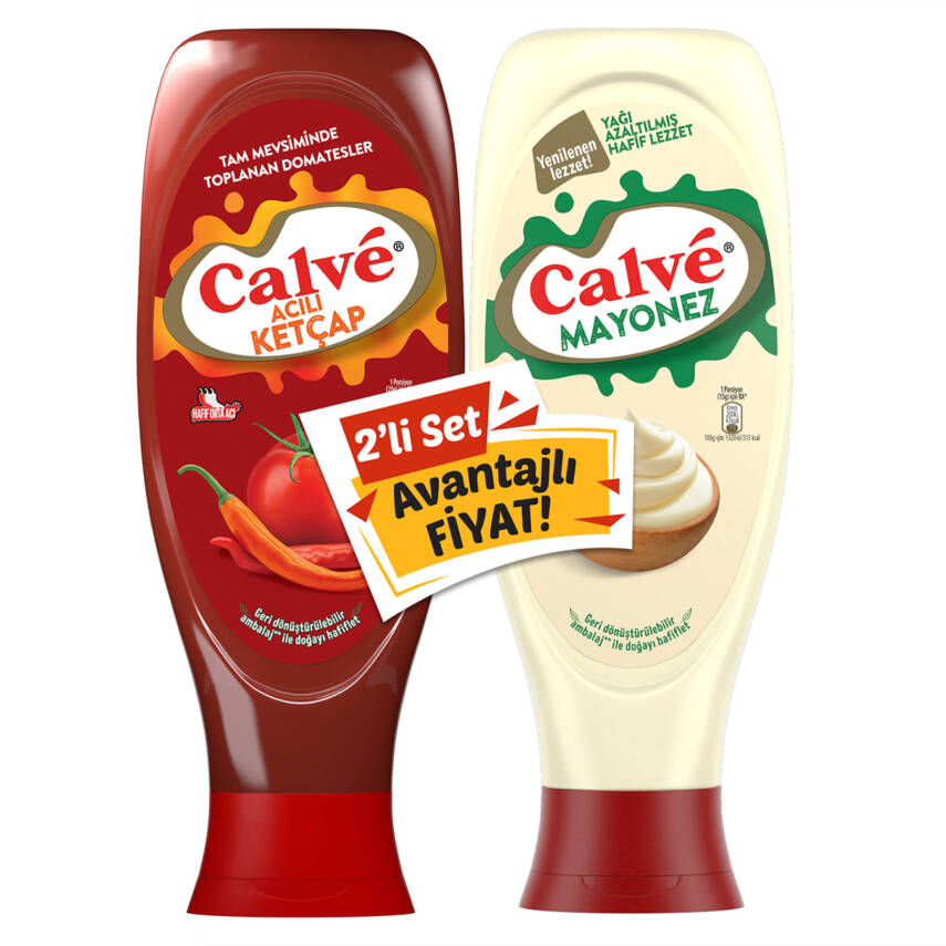 Calve İkili Set Acı Ketçap 610G + Mayonez 540 G - 1