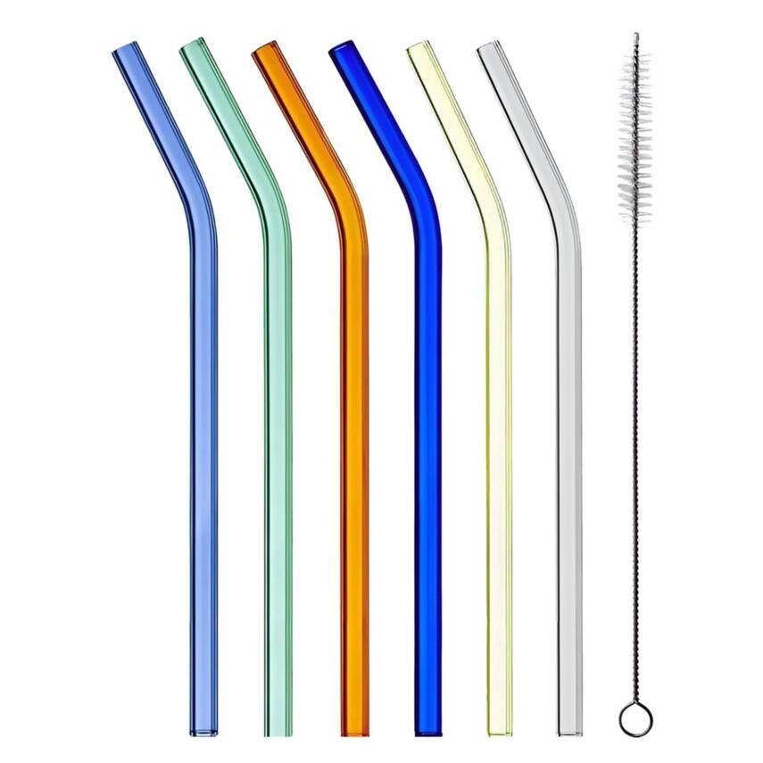 Cambu 6'lı Renkli Cam Pipet + Fırça Seti - 1