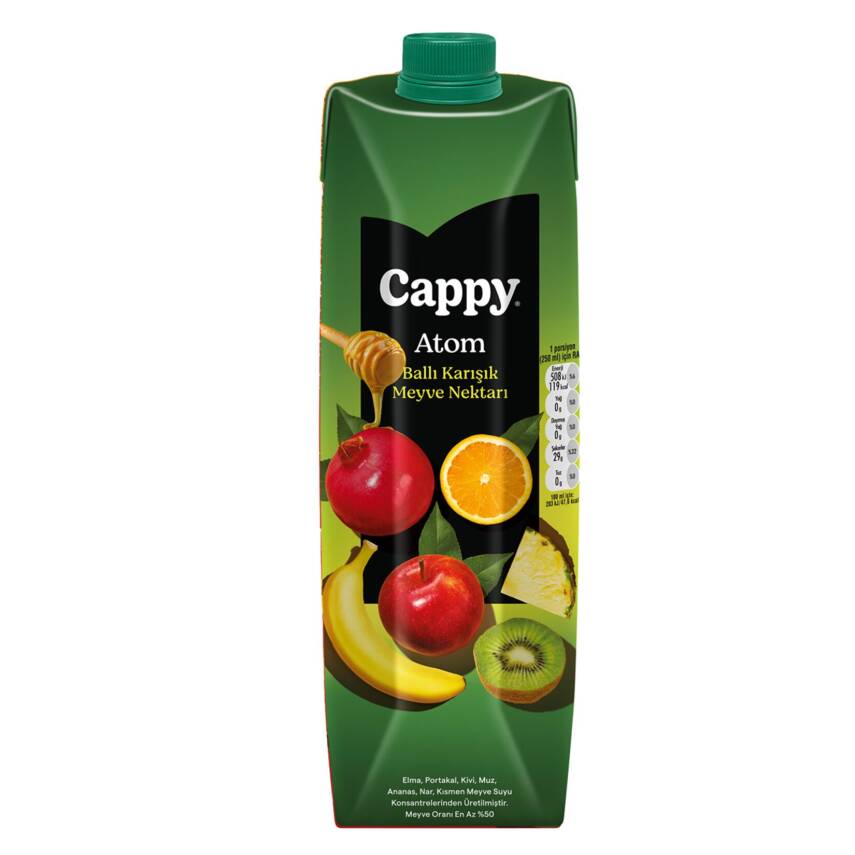 Cappy Atom Ballı Karışık Meyve Nektarı Karton Kutu 1 L - 1