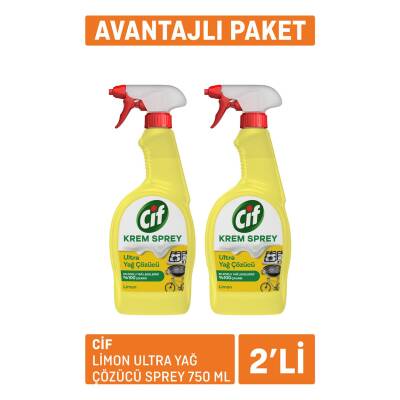 Cif Limon Ultra Yağ Çözücü Sprey 2x750 Ml - Cif