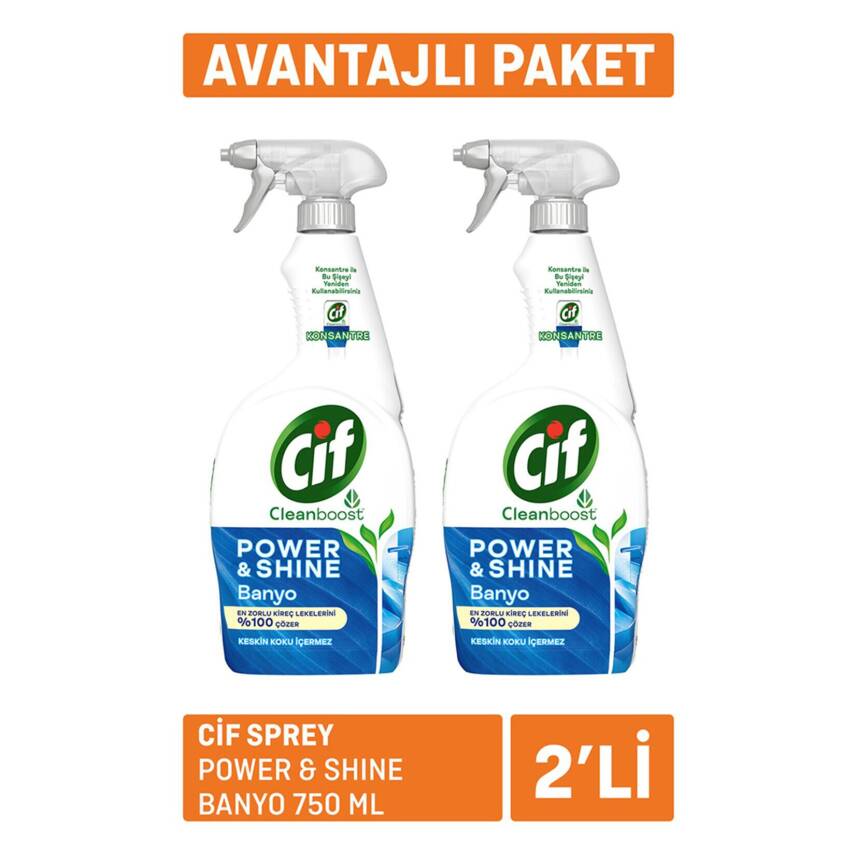 Cif Sprey Power & Shine Banyo 2 x 750 Ml - 1