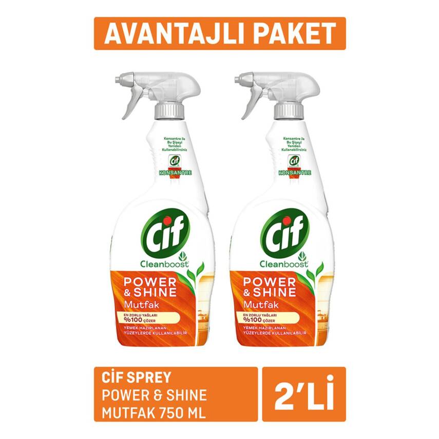 Cif Sprey Power & Shine Mutfak 2 x 750Ml - 1