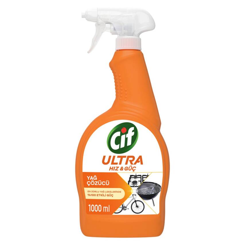 Cif Ultra Hız & Güç Yağ Çözücü Sprey Leke ve Kir Çıkarıcı Mutfak 1000 ML - 1