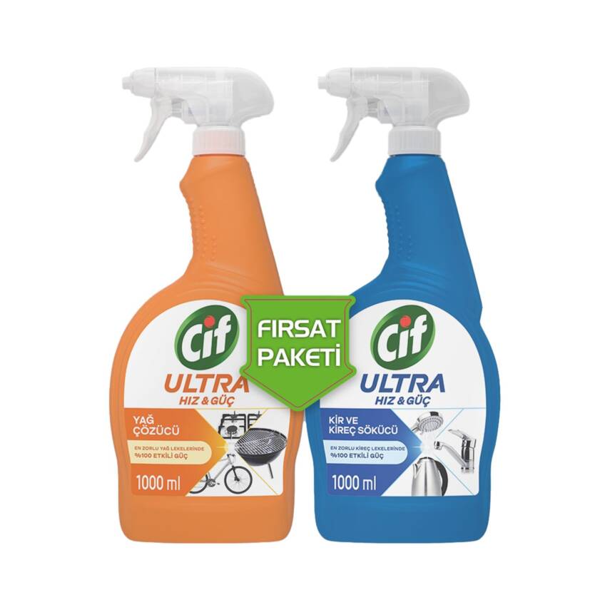 Cif Ultra Hız Mutfak 1L + Banyo 1L Copack - 1