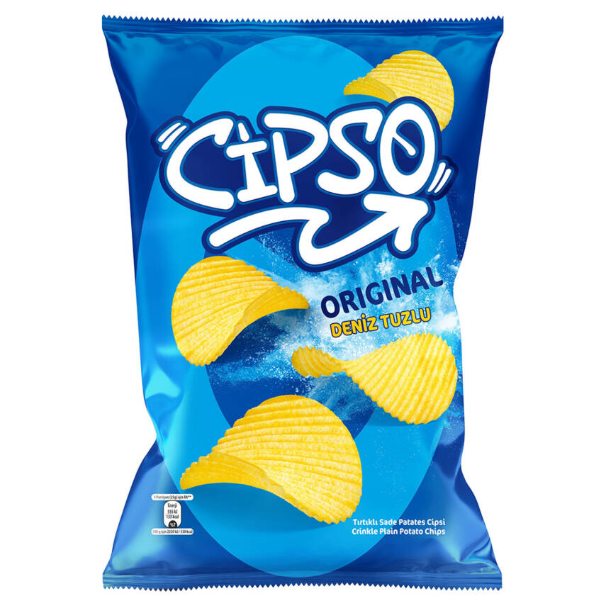 Cipso Tırtıklı Deniz Tuzlu Sade Patates Cipsi 125 G - 1