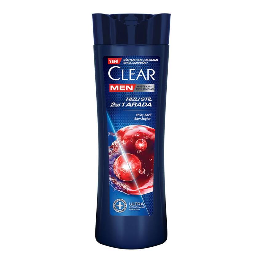Clear Men Kepeğe Karşı Etkili Şampuan Hızlı Stil 2'si 1 Arada Kolay Şekil Alan Saçlar 350 ml - 1