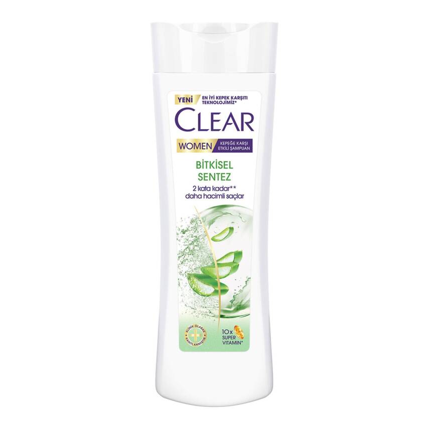 Clear Women Kepeğe Karşı Etkili Şampuan Bitkisel Sentez Aloe Vera & Çay Ağacı Yağı 350 ml - 1
