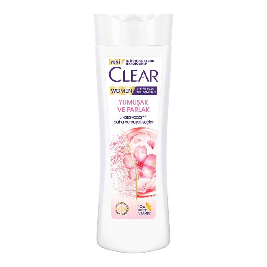 Clear Women Kepeğe Karşı Etkili Şampuan Yumuşak Parlak Kiraz Çiçeği Esansı & Keratin 350 ml - 1