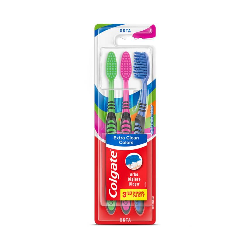 Colgate Extra Clean Colors Diş Fırçası 2+1 - 1