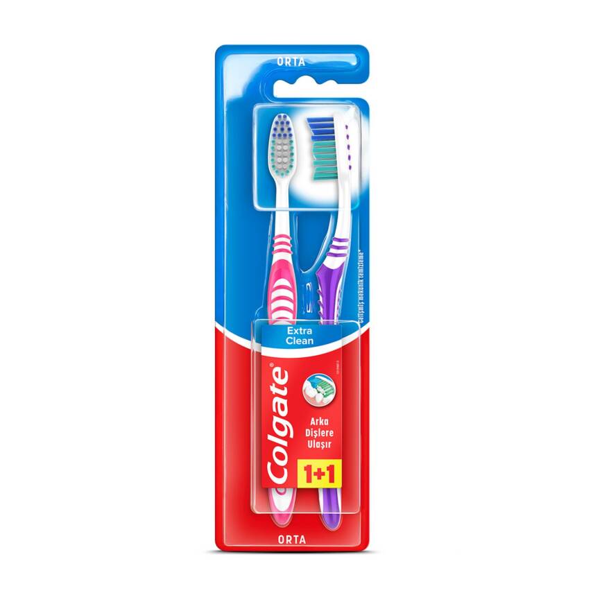 Colgate Extra Clean Orta Diş Fırçası 1+1 - 1