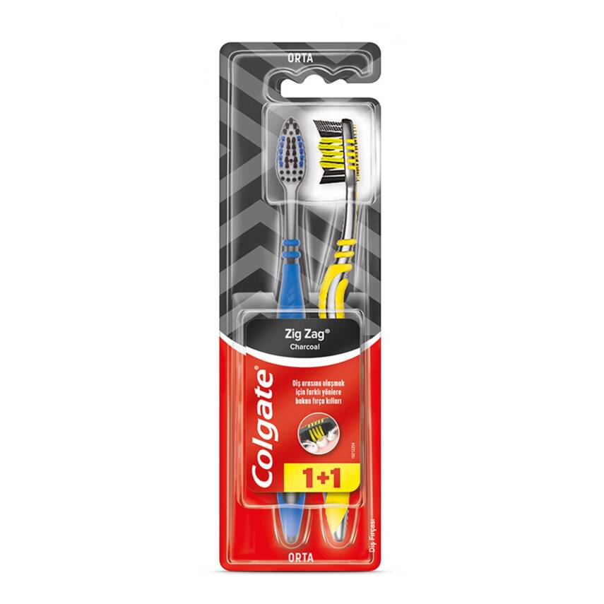 Colgate Zig Zag Charcoal Orta Diş Fırçası 1+1 - 1