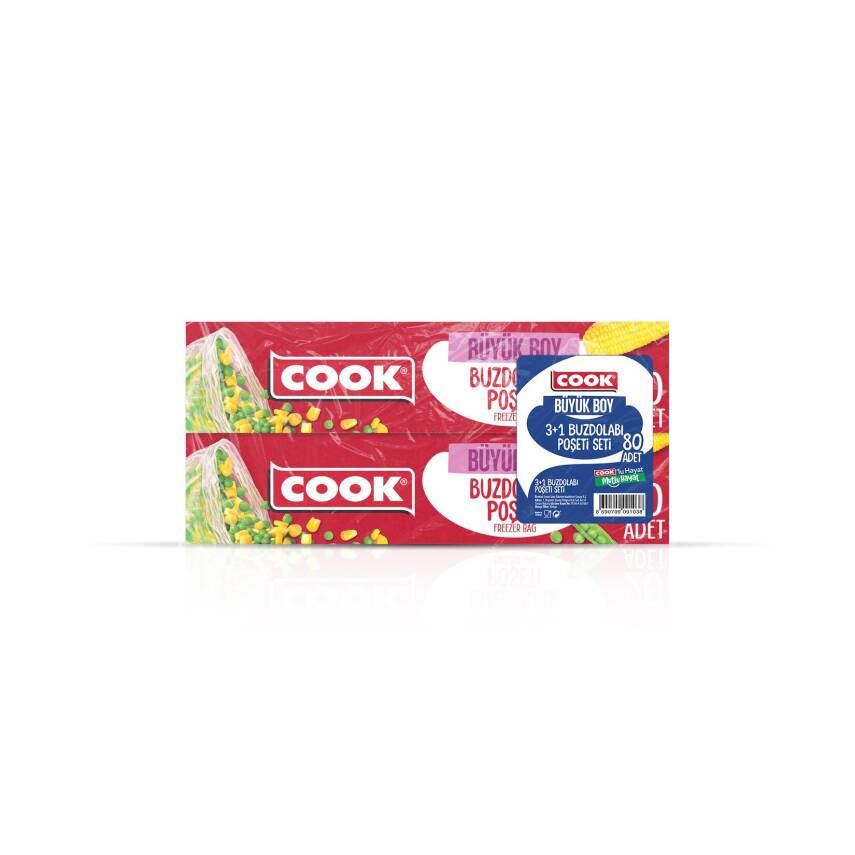 Cook Buzdolabı Poşeti (3+1) Büyük Boy 30 x 45 Cm 80'li - 1