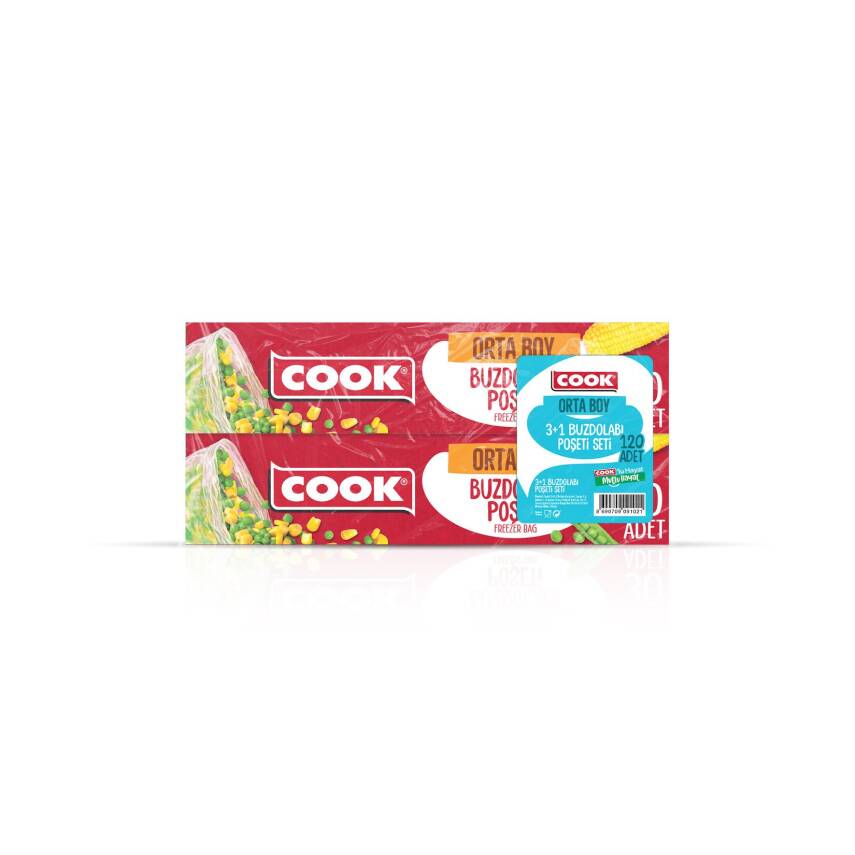 Cook Buzdolabı Poşeti (3+1) Orta Boy 24x38 Cm 120'li - 1