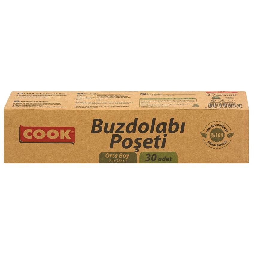 Cook Doğada Çözünür Buzdolabı Poşeti Orta Boy 30'lu - 1