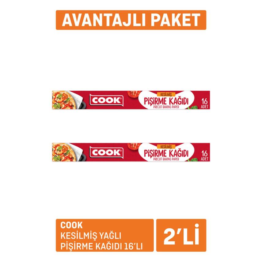 Cook Kesilmiş Yağlı Pişirme Kağıdı 2x16'lı - 1