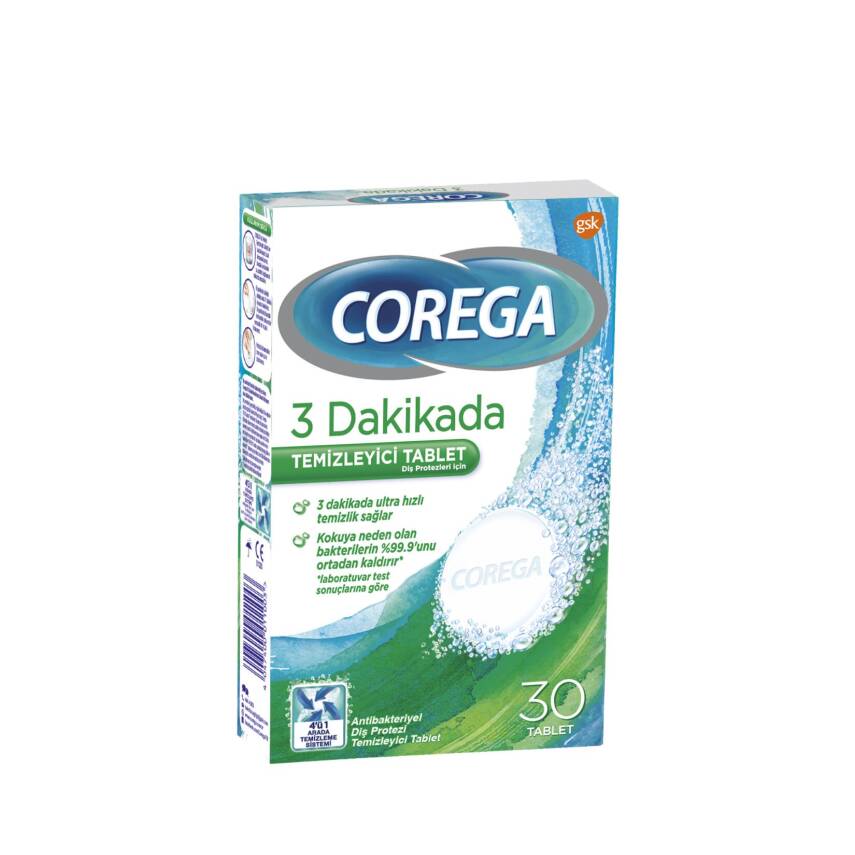 Corega Diş Protezi Temizleyici Tablet 30'lu - 1